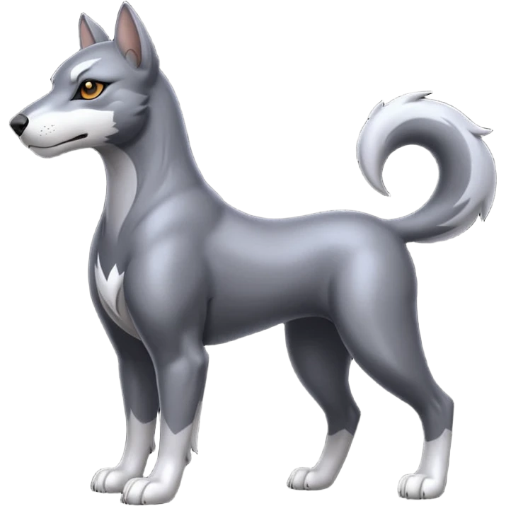 Silvery Resplendent Exotic Houndour-feline-beast emoji
