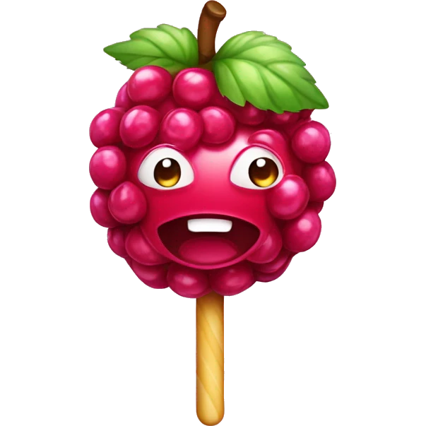 shiny raspberry candy emoji