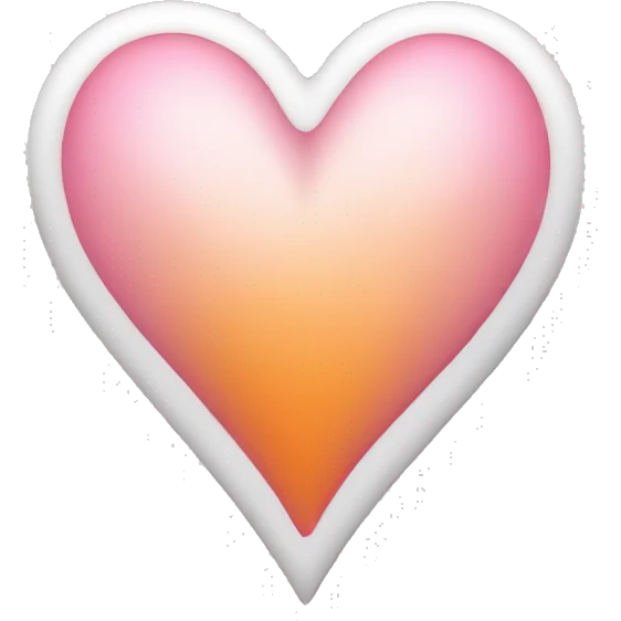 Pink white and orange heart emoji