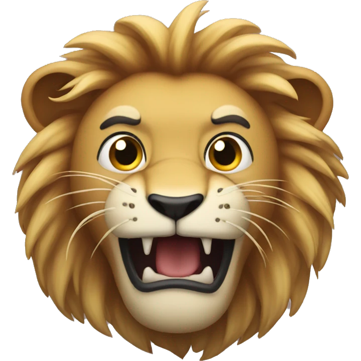 Make a lion that is scared emoji