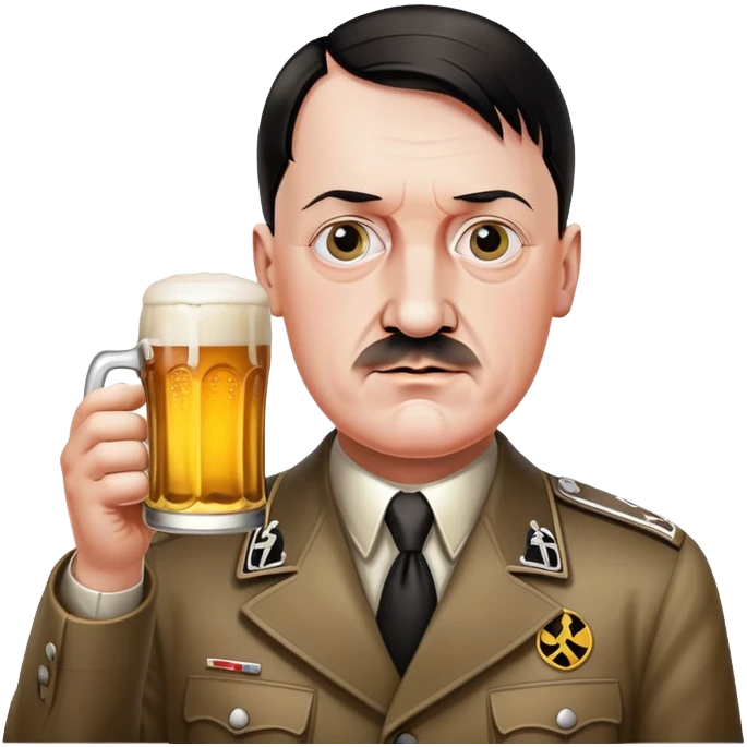 Hitler with a beer emoji