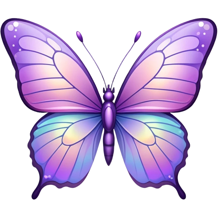 Sparkly Pastel purple-gradient iridescent butterfly emoji