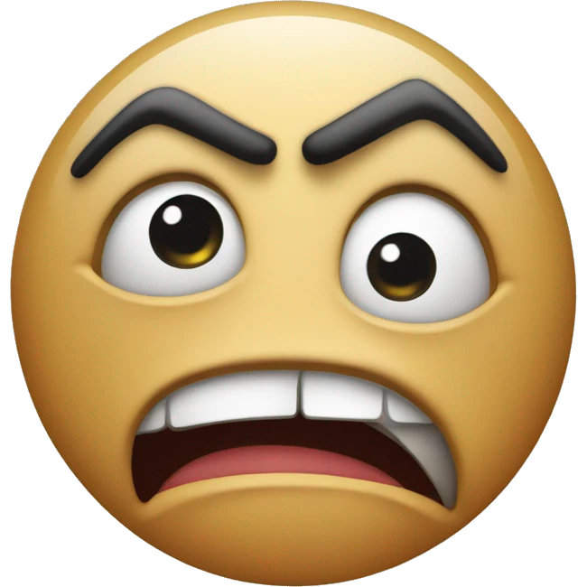 Angry face with small eyes looking furious  emoji