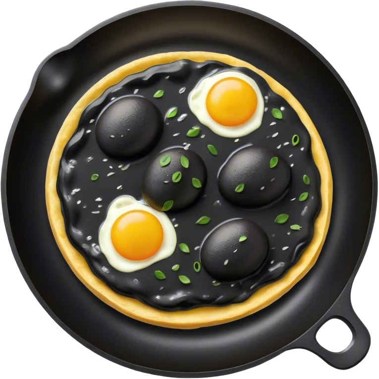 Black omelette  emoji