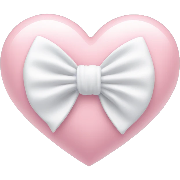 Pastel pink heart with white bow emoji