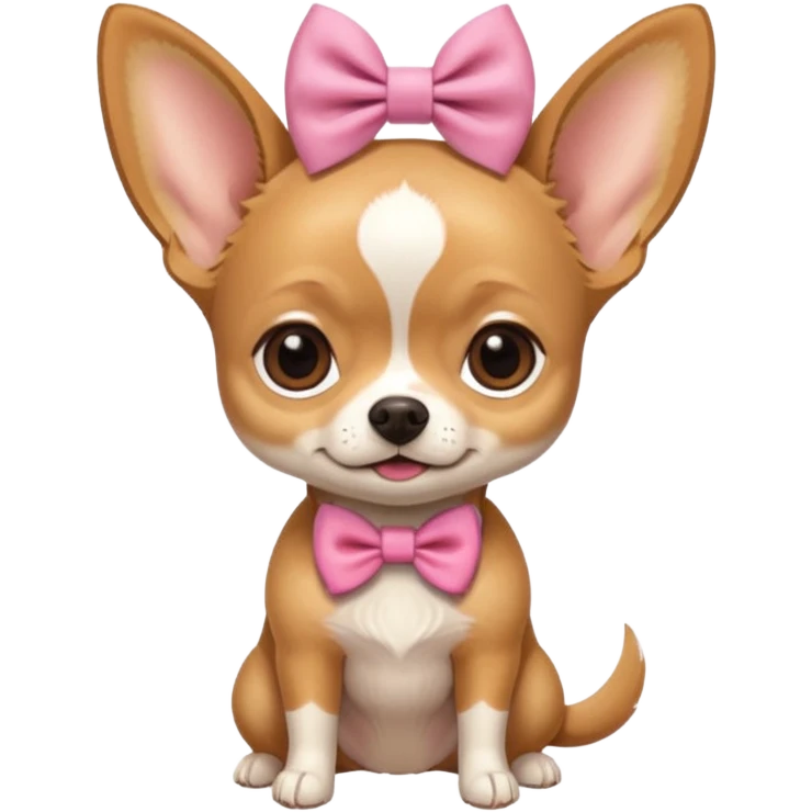 Cute Chihuahua wearing a bow￼ emoji
