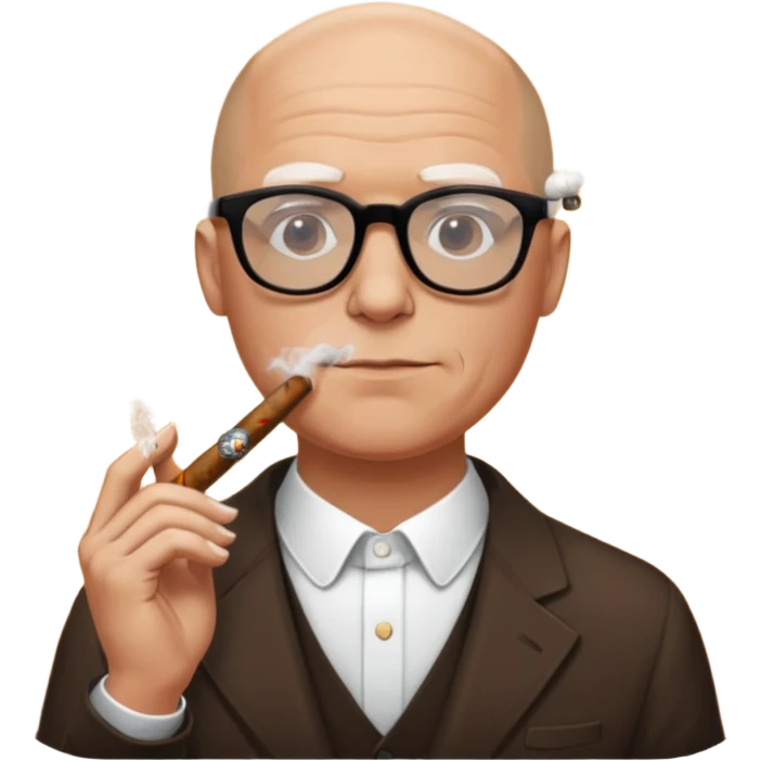 Bald white guy in black glasses and cigar, Andrew Tate emoji