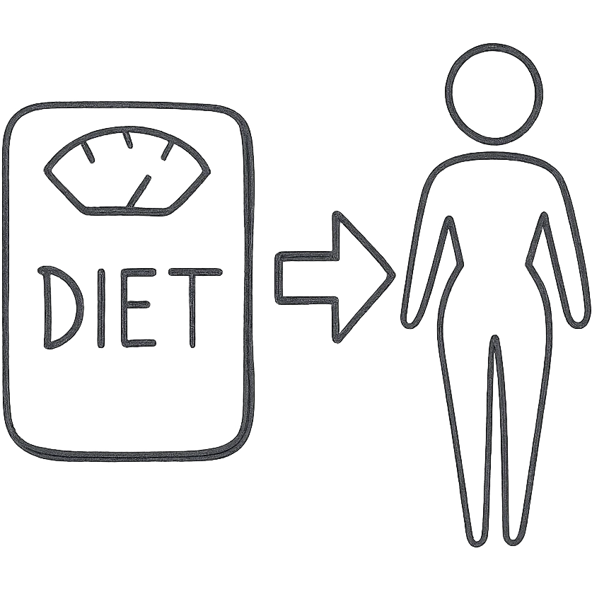 final step of a diet, schematic style, drawing on white paper, isolated on white background emoji