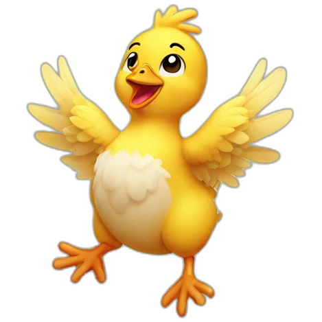 baby chicken jumping emoji