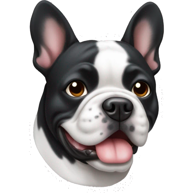 Black white french buldog  emoji