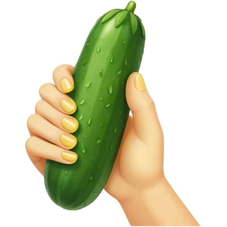 Hand stroking the cucumber emoji