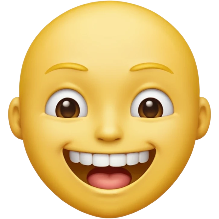 Default yellow head emoji squinting with open mouth and top teeth showing emoji