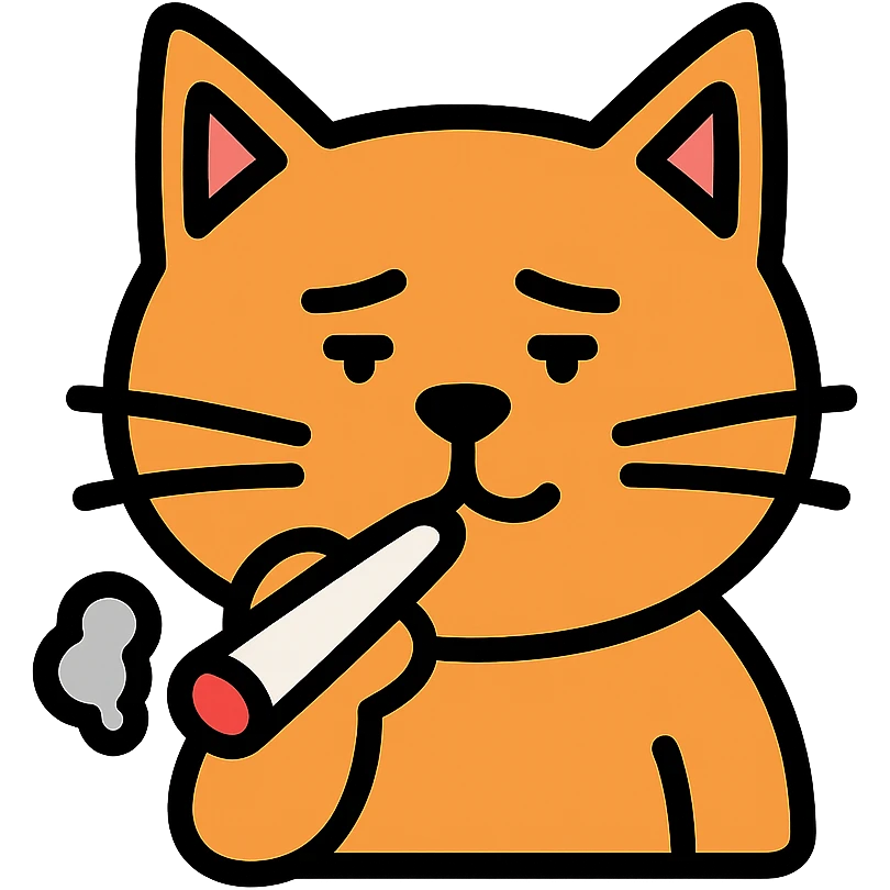 cat smoking a joint emoji