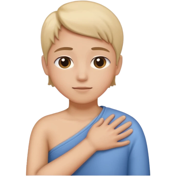 A Hand on placed on another persons shoulder zoomed in but you only see the one person and the hand on the shoulder which is coming from behind them like holding their shoulder  emoji