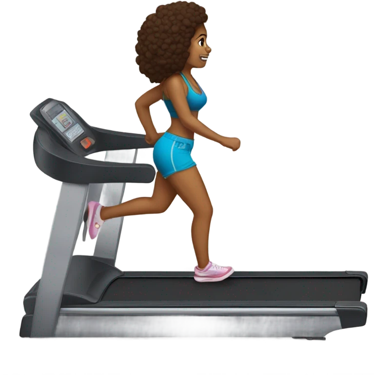 Short Peruvian female on a treadmill in I thought you booty shorts emoji