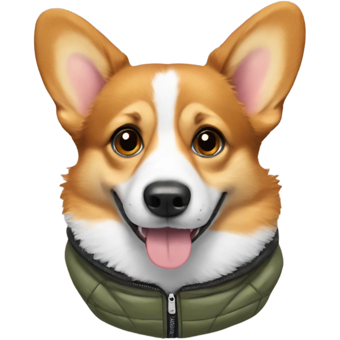 Corgi with a jacket emoji