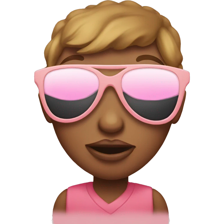 A kissy face with sunglasses and blush emoji