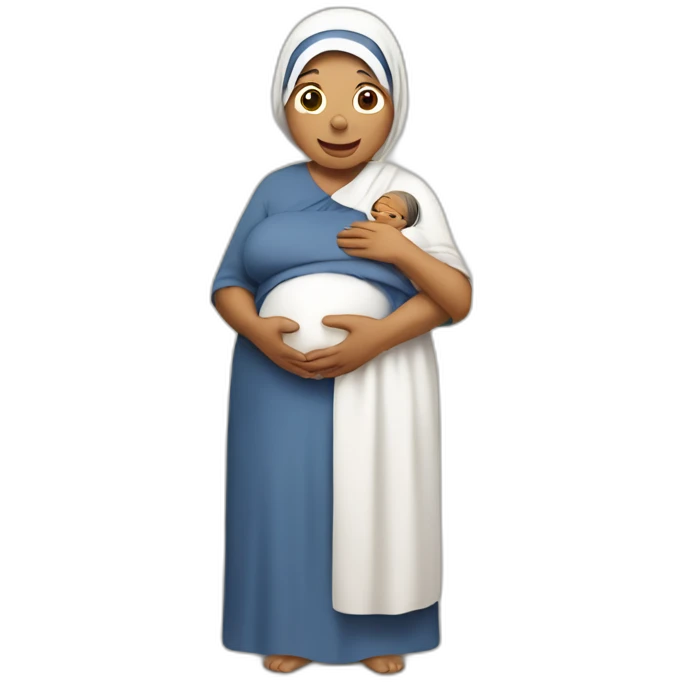 pregnant madre teresa with big belly emoji