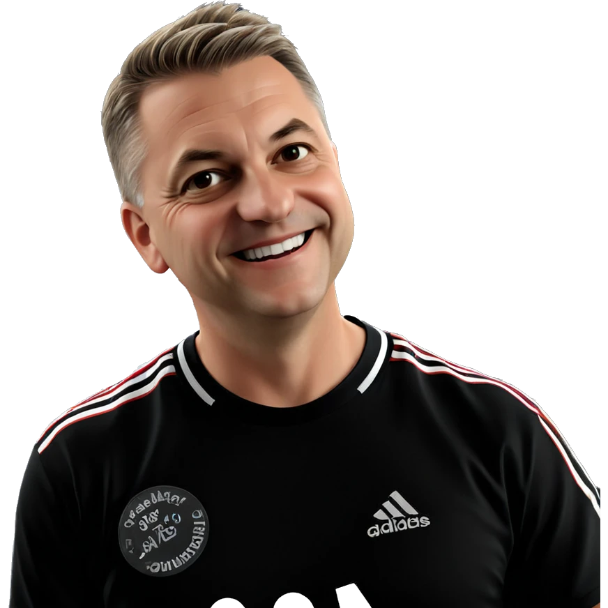 smiling boy in adidas emoji