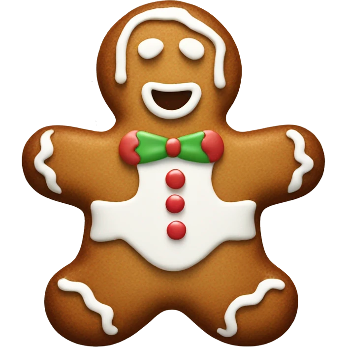 Gingerbread man with white icing  emoji