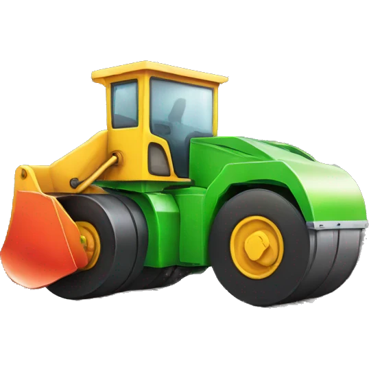 rainbow colored road roller emoji