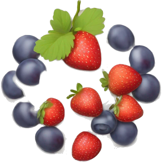 fruit yogurt bowl with strawberries and grapes emoji