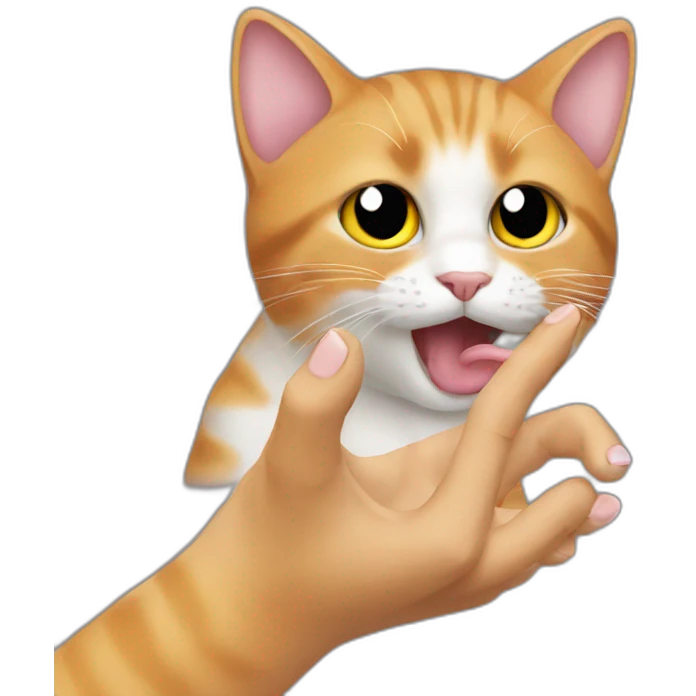 cat licks hand emoji