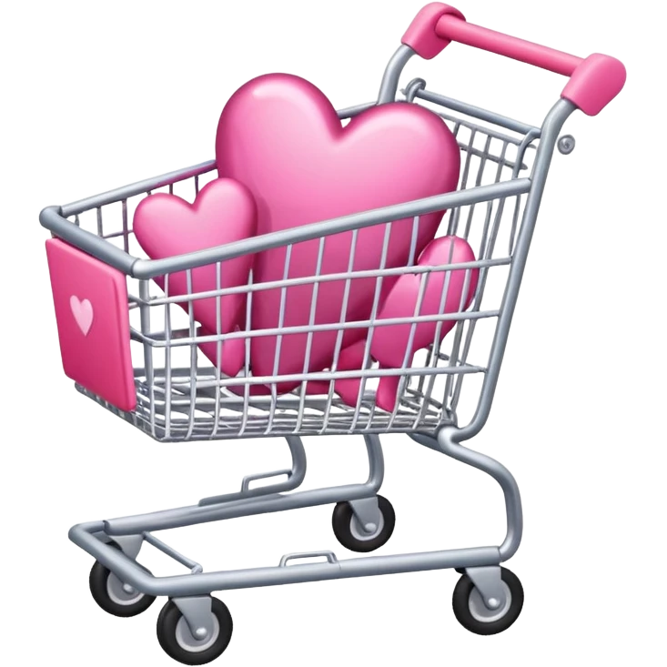make shopping cart with very girly pink tones. emoji