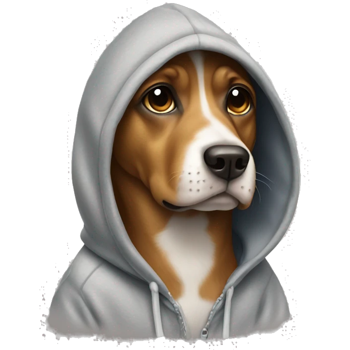 Dog wearing a hoodie emoji