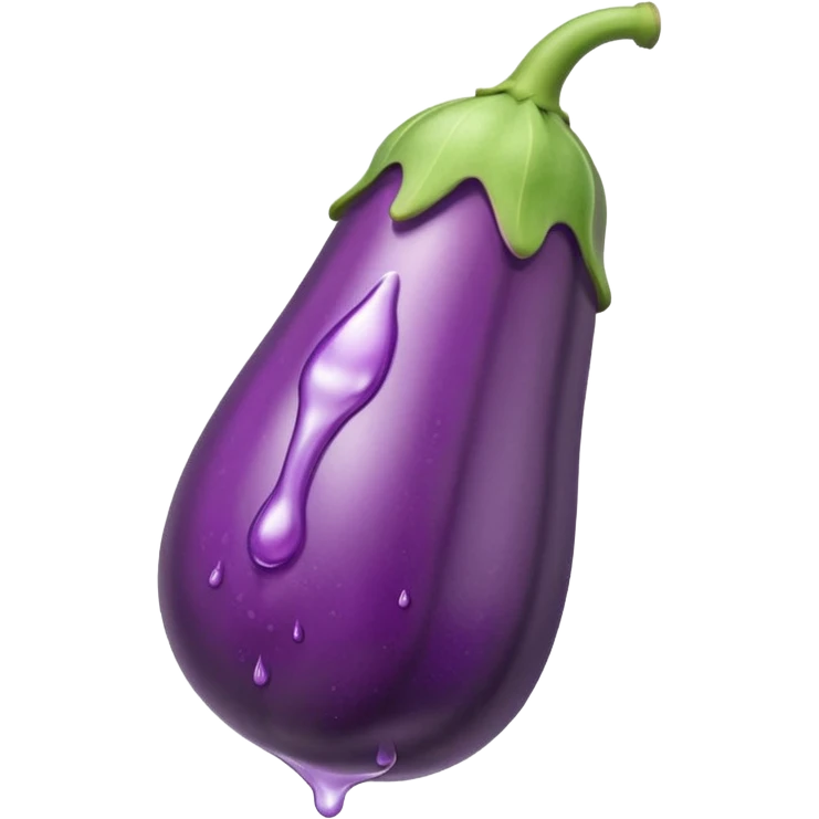 Long Eggplant dripping white liquid from the top emoji