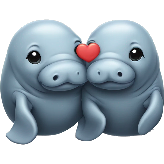 Manatees in love emoji