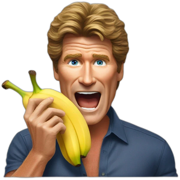 David Hasslehoff eating a banana emoji