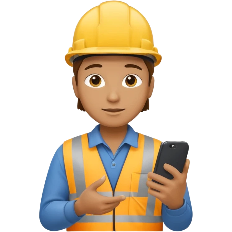construction worker on his phone emoji