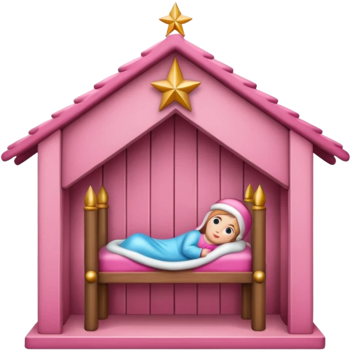 pink christmas crib emoji