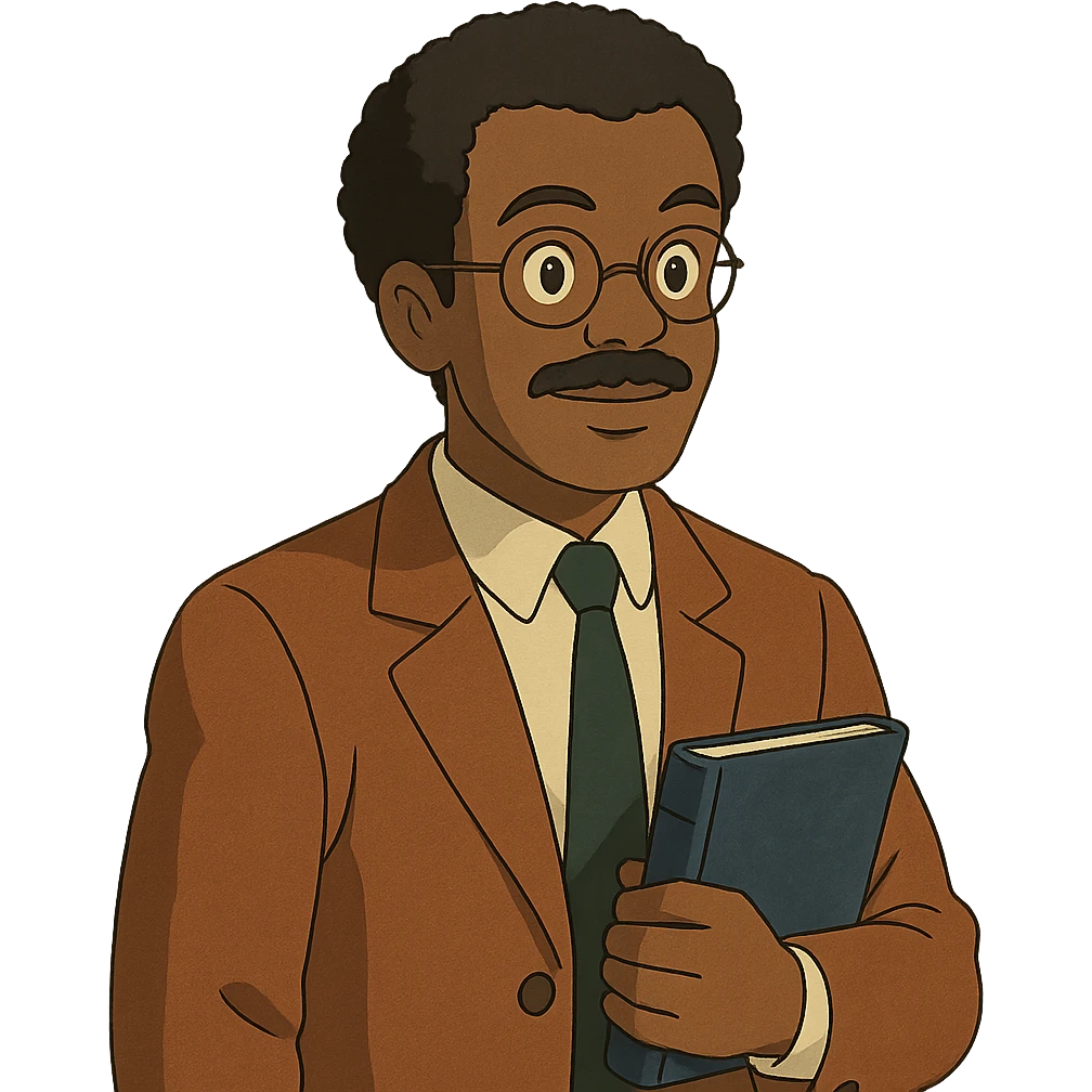 ghibli style black mathematician emoji