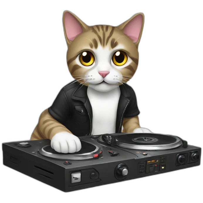 DJ cat with turntable emoji