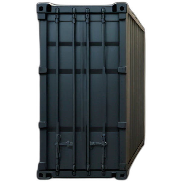 Futuristic tall thin rectangular military container colored matte black emoji