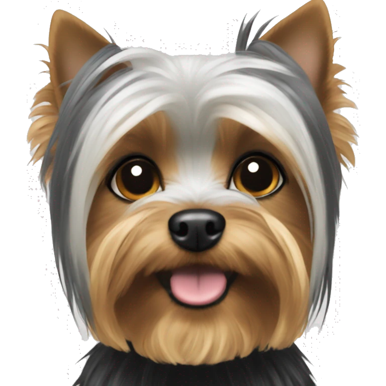 black and white yorkie  emoji