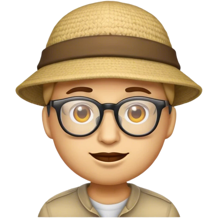 Emoji wearing hat and classes emoji