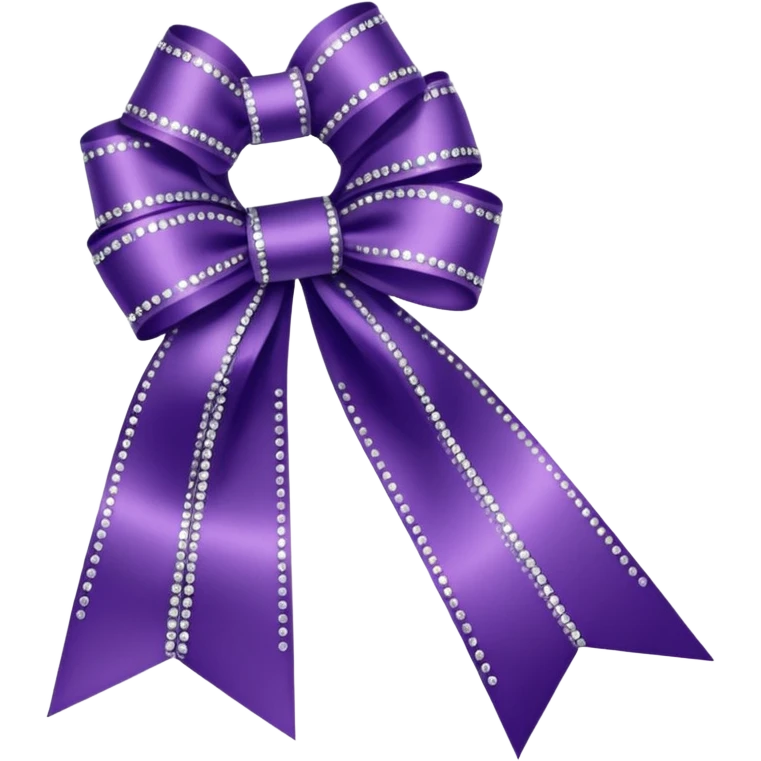 violet ribbon with diamonds emoji