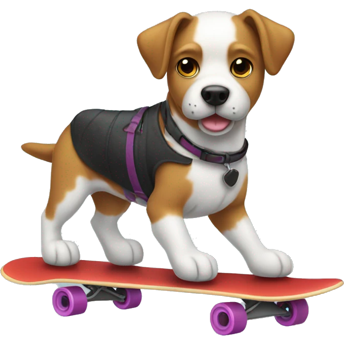 Perro en patinete emoji