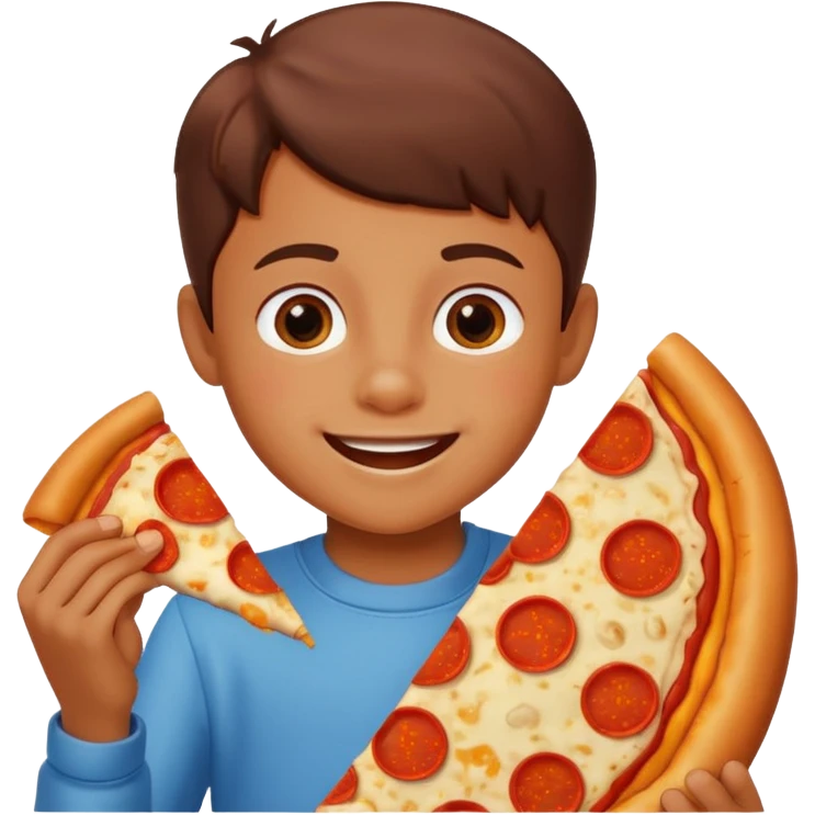 child eating a pizza emoji