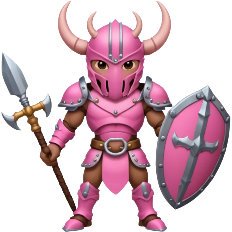 Pink Viking Warrior Ant with armor emoji