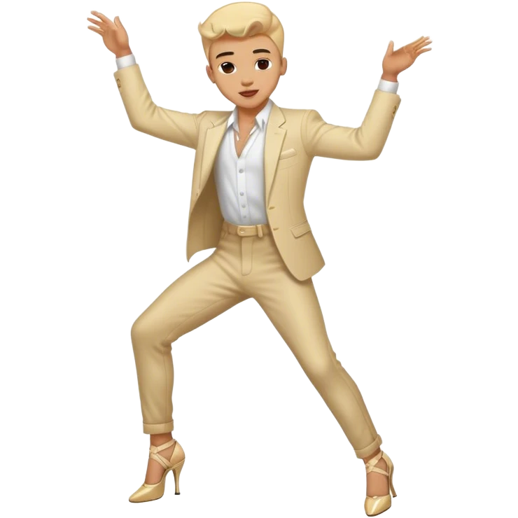 Boy wearing heels and dancing emoji
