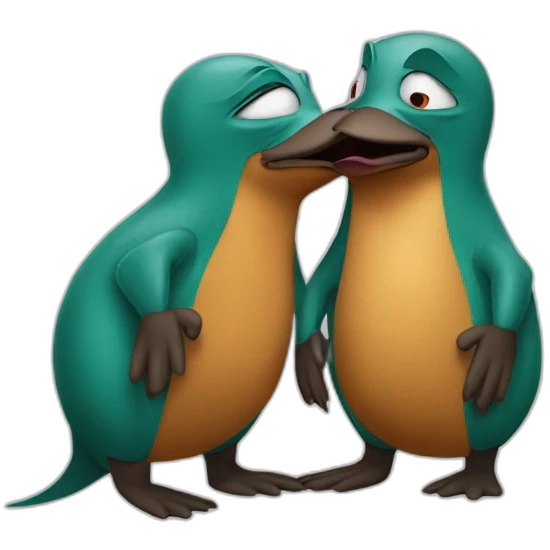 platypus perry and doofenshmirtz kissing emoji