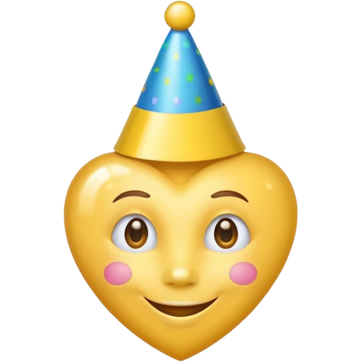yellow heart with a party hat emoji