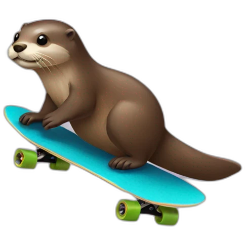 Otter on skateboard emoji