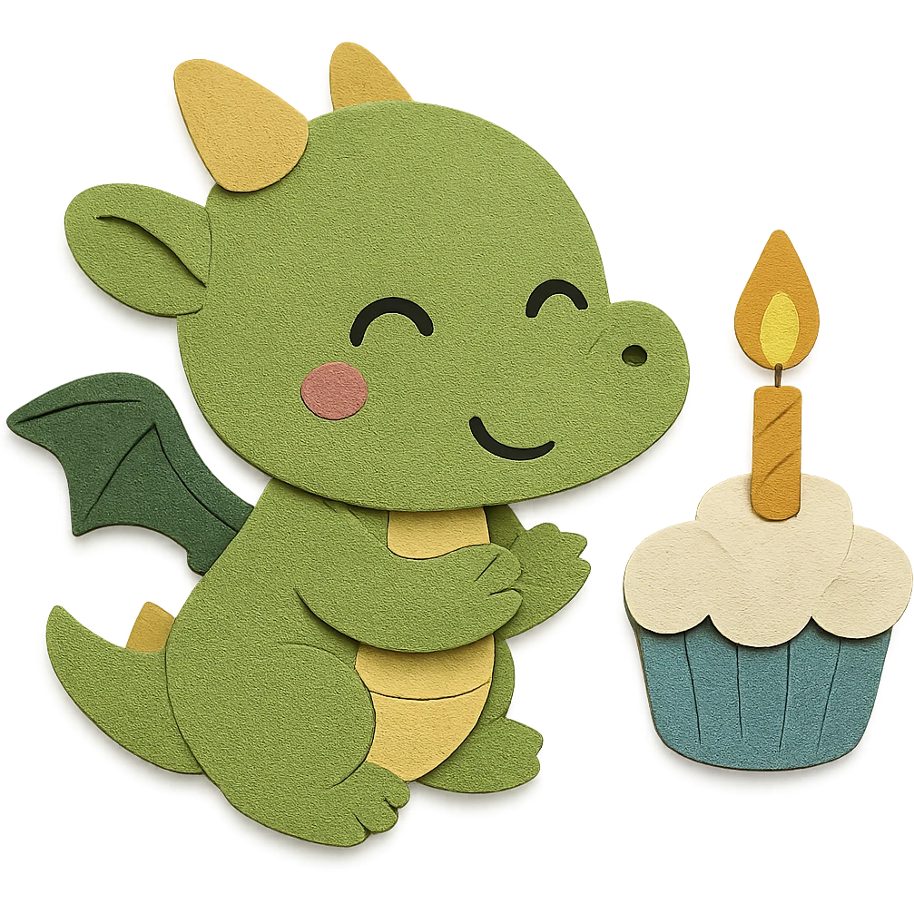 Make the dragon's face visually cuter and more appealing, while all other design elements remain unchanged emoji