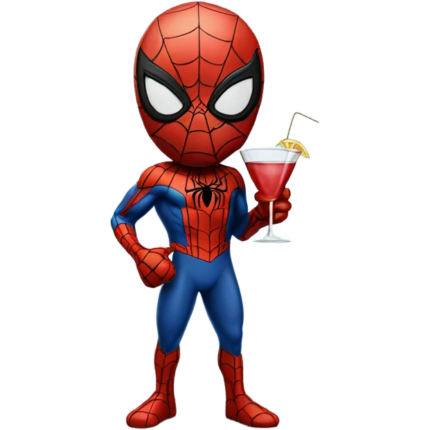 Photorealistic Spider Man with Martini emoji