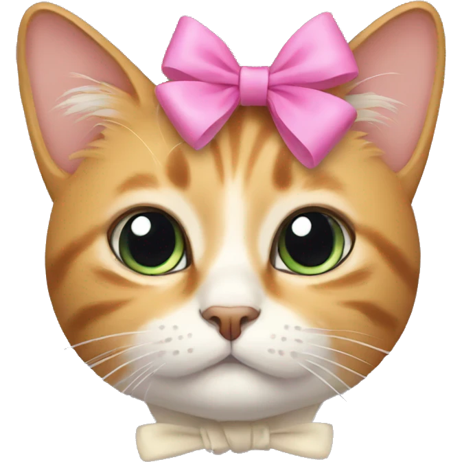 Cat with bow on her head emoji